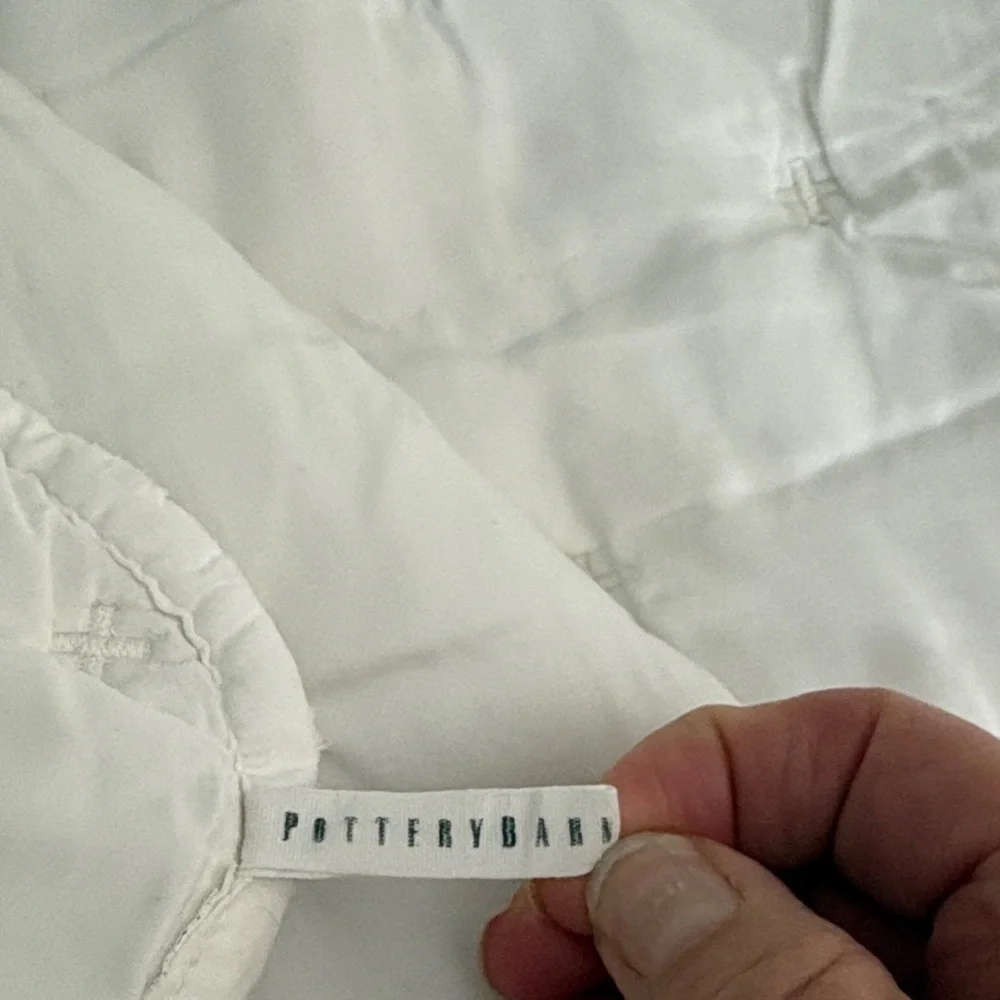 Luxurious White Cross stitch Quilted Comforter by Pottery Barn
